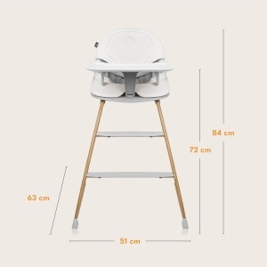 Scaun de masa multifunctional Lionelo Dalia 2-in-1 6-36 luni pana la 60 kg cu centura de siguranta si tavita detasabila - Img 8