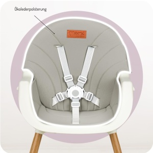 Scaun de masa pentru copii MoMi REKI 2-in-1, 6-36 luni, 5 puncte de siguranta - Img 5