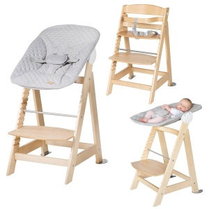 Scaun de masa pentru copii Roba Born Up 2in1, culoare gri, cu functie de leagan