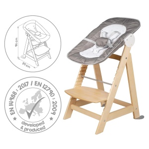 Scaun de masa pentru copii Roba Born Up cu suport pentru nou-nascuti, design natural - Img 6