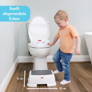 Scaun de sprijin Fisher-Price, rampa antiderapanta, design usor, alb - Img 5