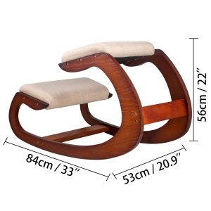 Scaun ergonomic VEVOR Kniestuhl din lemn suport pana la 150 kg pentru birou si meditatie - Img 2