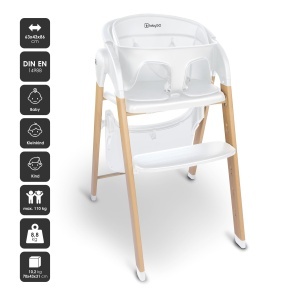 Scaun inalt pentru copii babyGO Levels, alb, design scandinav, 6 luni - 110 kg - Img 2