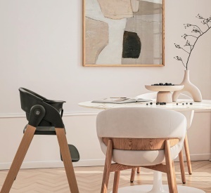 Scaun inalt pentru copii babyGO Levels, negru, design scandinav, ajustabil - Img 7