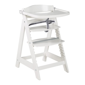 Scaun inalt pentru copii roba Sit Up Click Fun, alb, din lemn, cu suport detasabil