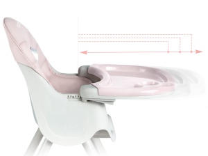 Scaun inalt Ricokids Scaun inalt pentru copii pentru copii 3 in 1 de la 6 luni Scaun de sufragerie cu centura de siguranta Cadru pliabil usor de intretinut reglabil pe inaltime Crestere cu copil Cos detasabil Roz - Img 6