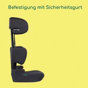 Scaun inaltator Bebeconfort Road Safe i-Size, Scaun pentru copii i-Size, instalare cu centura de siguranta, de la 3,5 ani pana la 12 ani, 15-36 kg, 100-150 cm, Negru complet - Img 4