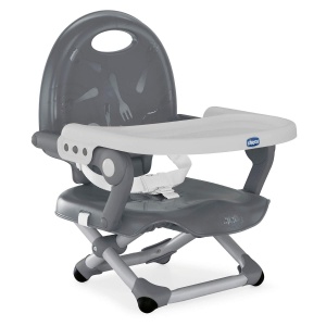 Scaun pentru copii Chicco Pocket Snack, 6-36 luni, 15 kg, gri inchis, portabil si ajustabil