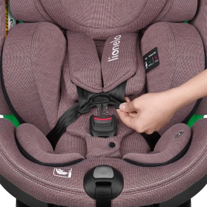 Scaun pentru copil pivotant LIONELO HARMONY I-SIZE 360deg pentru copii de la 40-150 cm, montare cu ISOFIX + stabilizare picior, reglare tetiera si spatar, insertie de reducere Dri-Seat - Img 5