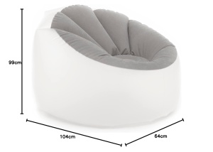 Scaun umflabil Chight InnovaGoods cu LED multicolor si telecomanda, gri - Img 3