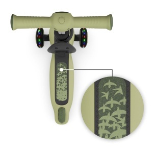 Scooter echilibrat Kinderkraft Halley 2-in-1, inaltime sezut ajustabila 25-33 cm, LED-uri, verde - Img 4