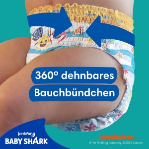 Scutece de inot Pampers Splashers Baby Shark 4-5, 11 buc, 9kg-15kg - Img 6