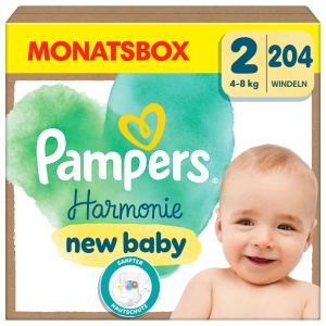 Scutece Pampers Harmonie, Marimea 2, 204 scutece, 4kg-8kg, Hypoalergenice