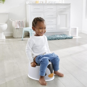 Sediu toaleta pentru copii Fisher-Price Pinguin, cu manere, design prietenos - Img 3