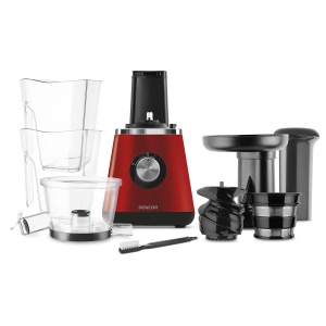 SENCOR SSJ 4042RD Storcator cu rotatie lenta pentru suc de fructe/legume (400 wati, storcator lent, presa cu surub, recipient pentru suc cu o capacitate de 0,8 L) rosu - Img 3