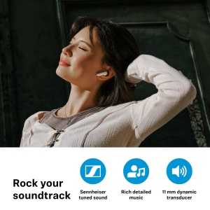 Sennheiser ACCENTUM Open Wireless - Casti cu design deschis sunet dinamic si Bluetooth 53 rezistenta la stropire IPX4 durata de viata a bateriei de 28 - Img 2