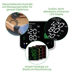 Senzor de tensiune Medisana BU 520, manseta XXL, afisaj LED, functie memorie - Img 4