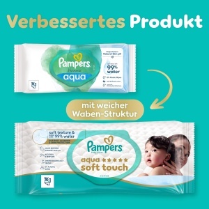 Servetele umede Pampers Aqua Soft Touch, 864 bucati, 99 apa, fara alcool - Img 2