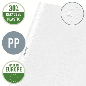 Set 100 Pungi Protectoare A4 Leitz, 85 Micron, Recycle, Transparent - Img 3