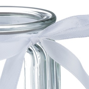 Set 12 Lumanari Decorative din Sticla cu Fundita, Transparent - Img 7
