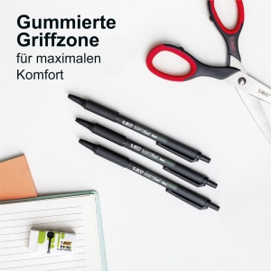 Set 12 Pixuri BIC Soft Feel Clic Grip, Negru, Strichstarke 1 mm - Img 4