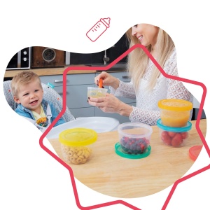 Set 12 recipiente Badabulle Badabowls 250ml ermetice compatibile cu microunde si congelator - Img 2