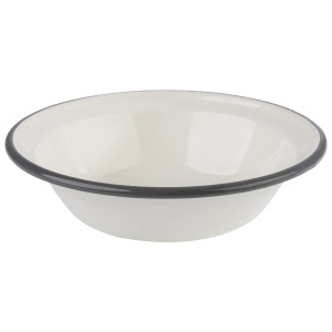 Set 2 Boluri Emaillate APS 98669, 16,5 cm, Culoare Creme cu Marginile Gri - Img 2