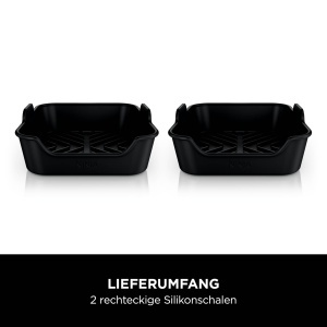 Set 2 Boluri Rectangulare din Silicon, Negru, Compatibile cu Friteuze cu Aer Cald Ninja SL400SL451 - Img 3