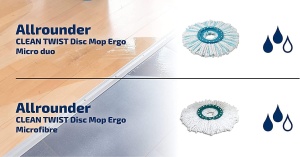 Set 2 Capete de Inlocuire Leifheit CLEAN TWIST Disc Mop Micro Duo, Senzor de Curatare, Saugabil - Img 4