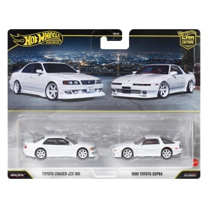 Set 2 Masini Die-Cast Hot Wheels Premium Toyota Chaser JZX100 si Supra 164