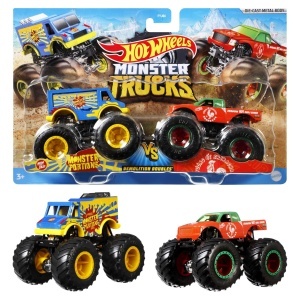 Set 2 Monster Trucks Hot Wheels Demolition Doubles, 164, cu roti uriase si detalii unice