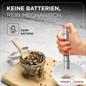 Set 2 Muli de Sare si Piper ProfiCook, Inox, 30 ml, Manual - Img 2