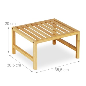 Set 2 Rafturi din Bambus Relaxdays, Dimensiuni 20x35,5x30,5 cm, Design Natural - Img 3