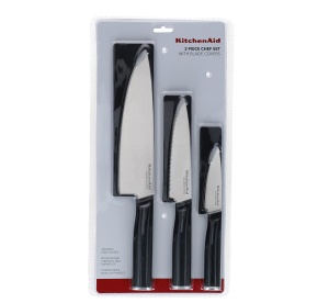 Set 3 cutite KitchenAid Classic Japoneze cu maner ergonomic si huse de protectie - Img 8
