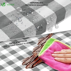 Set 3 Piese Huse pentru Masa si Scaune VOUNOT, Elastice, Waterproof, 183 cm - Img 3