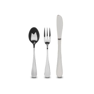 Set 3 Piese Tacamuri pentru Copii Bergner Munich Silver Shiny - Otel Inoxidabil, Elegant, Spalare Automata