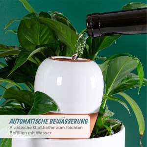 Set 4 Ghiuvete pentru Udare Relaxdays, 350 ml, Ceramica, TerracottaAlb - Img 3