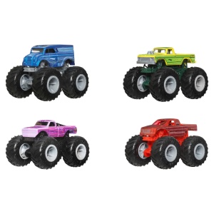 Set 4 Masini Hot Wheels Monster Trucks 164 cu Roti Mari, JJT68 - Img 6