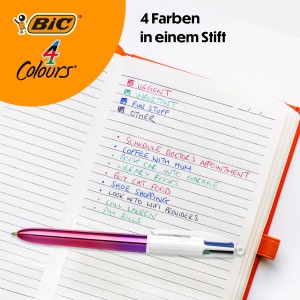 Set 5 Pixuri BIC 4 Culori Gradient, Reumplibile, Design Metallic - Img 3