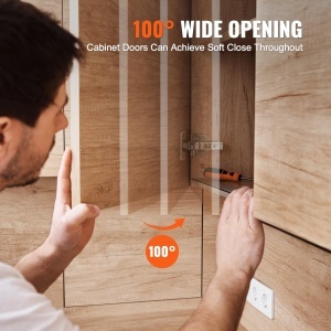 Set 50 Balamale VEVOR pentru Mobilier Unghi Deschidere 100deg Soft-Close din Otel Inoxidabil - Img 6