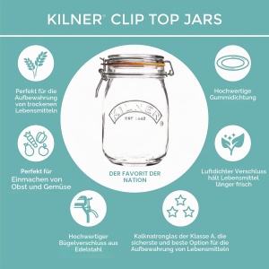 Set 6 Borcane pentru Condimente Kilner, 70 ml, Cu Capac din Inox, Suport din Lemn - Img 7