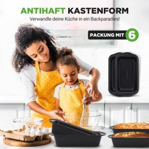 Set 6 Tavi pentru Paine NutriChef din Karbonstahl, Antihaft, 29.5x15.2 cm - Img 2