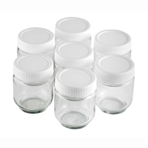 Set 7 Pahare Lacor 69244 Transparent cu Capac Filetat BPA-Free 190 ml