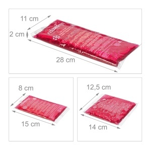 Set 8 Comprese Gel Relaxdays, 3 Dimensiuni, Reutilizabile, Roz - Img 4