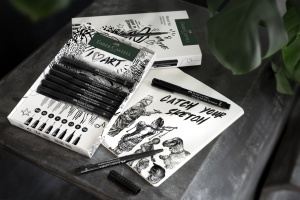 Set 8 Markere Tusch Faber-Castell Pitt Artist Pen, Negru, Diverse Grosimi - Img 6