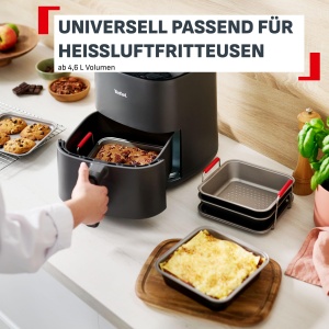 Set Accesorii Friteuza cu Aer Cald Tefal J701S444, 4 Piese, Antiaderent, Ergonomic - Img 5