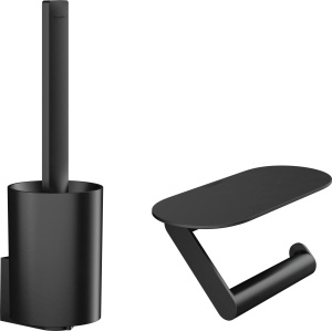 Set Accesorii pentru Toaleta hansgrohe WallStoris, Mattschwarz, 2-piese