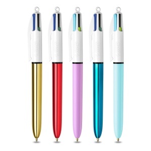 Set BIC 4 Culori cu 5 Stilouri, Metal Box, 3 Culori Shine, 2 Culori Fun - Img 3