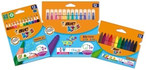 Set BIC Kids pentru incepatori, 36 piese, creioane colorate, markere si cerneala