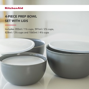 Set boluri KitchenAid Meal Prep cu capac 4 dimensiuni gri carbune - Img 6